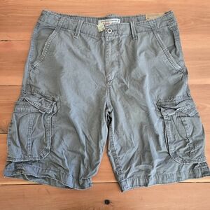 Gray Mens Cargo Shorts Longer Length
